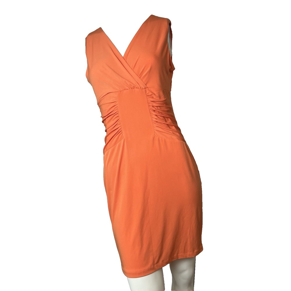 Calvin Klein‎ Womens Orange Sleeveless V-Neck  Dress Size 8?
